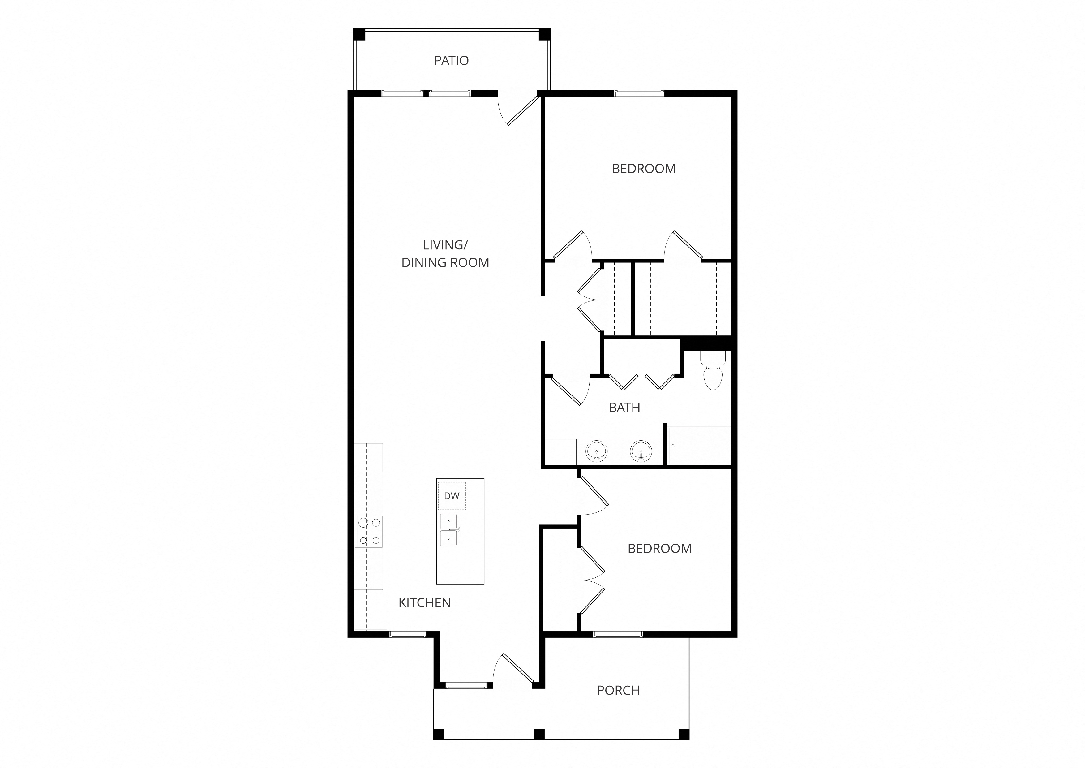 2 Bedroom floor plan